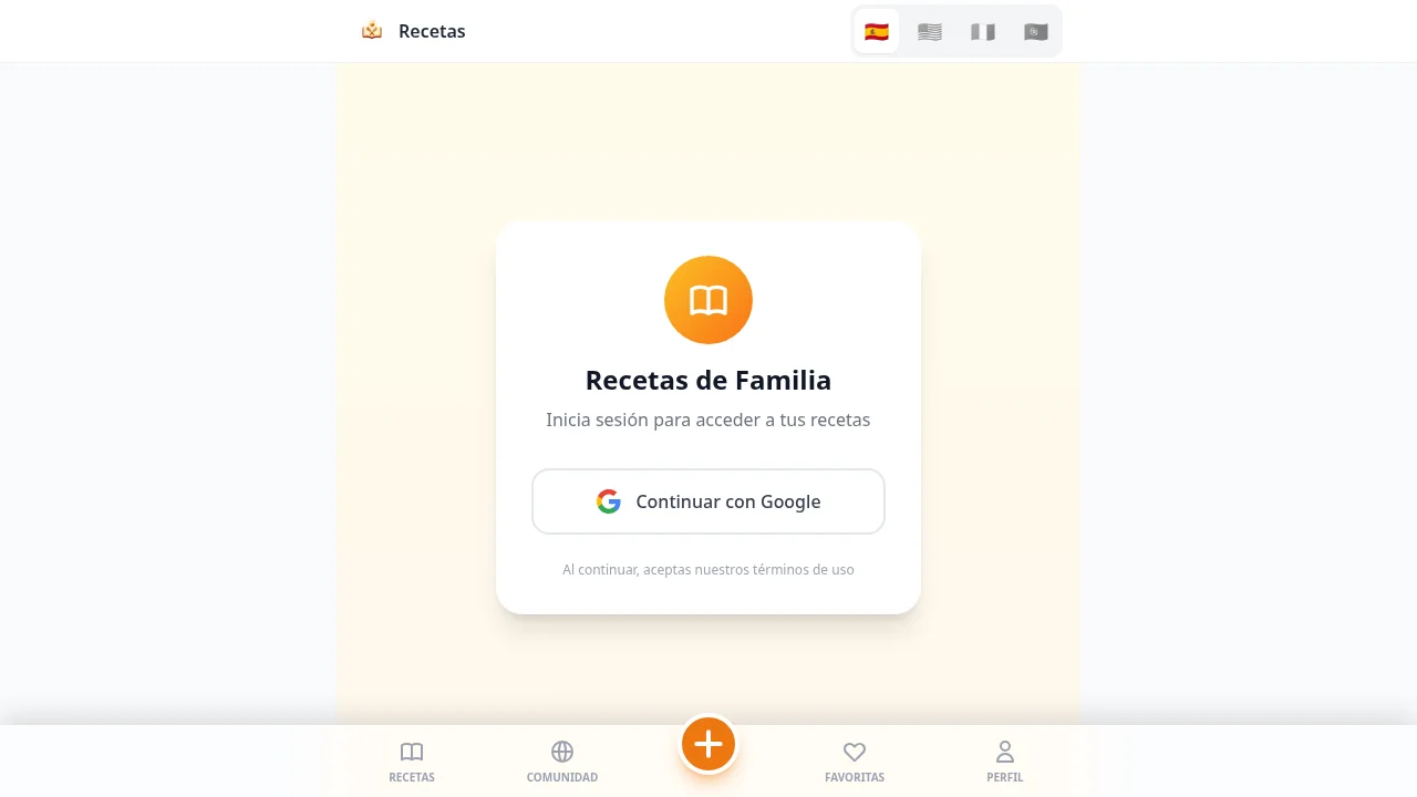 Captura de Recetas de la Familia